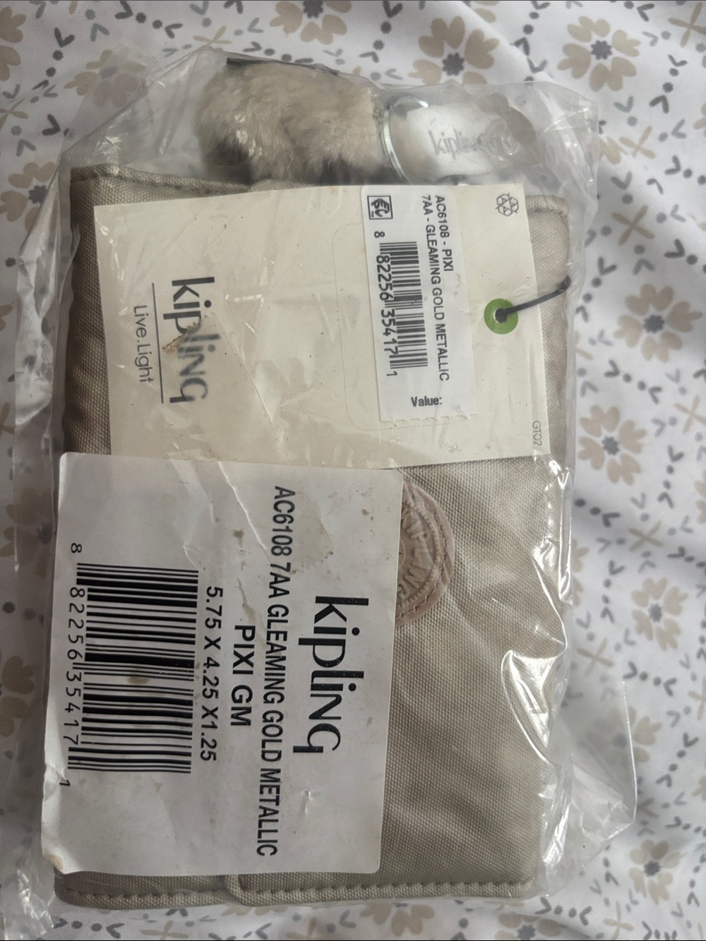 Kipling Gleaming Gold Metallic Wallet